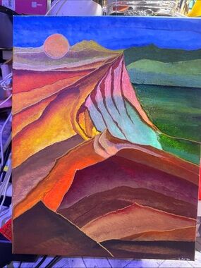 Abstract Landscape Canvas Art - Multicolor